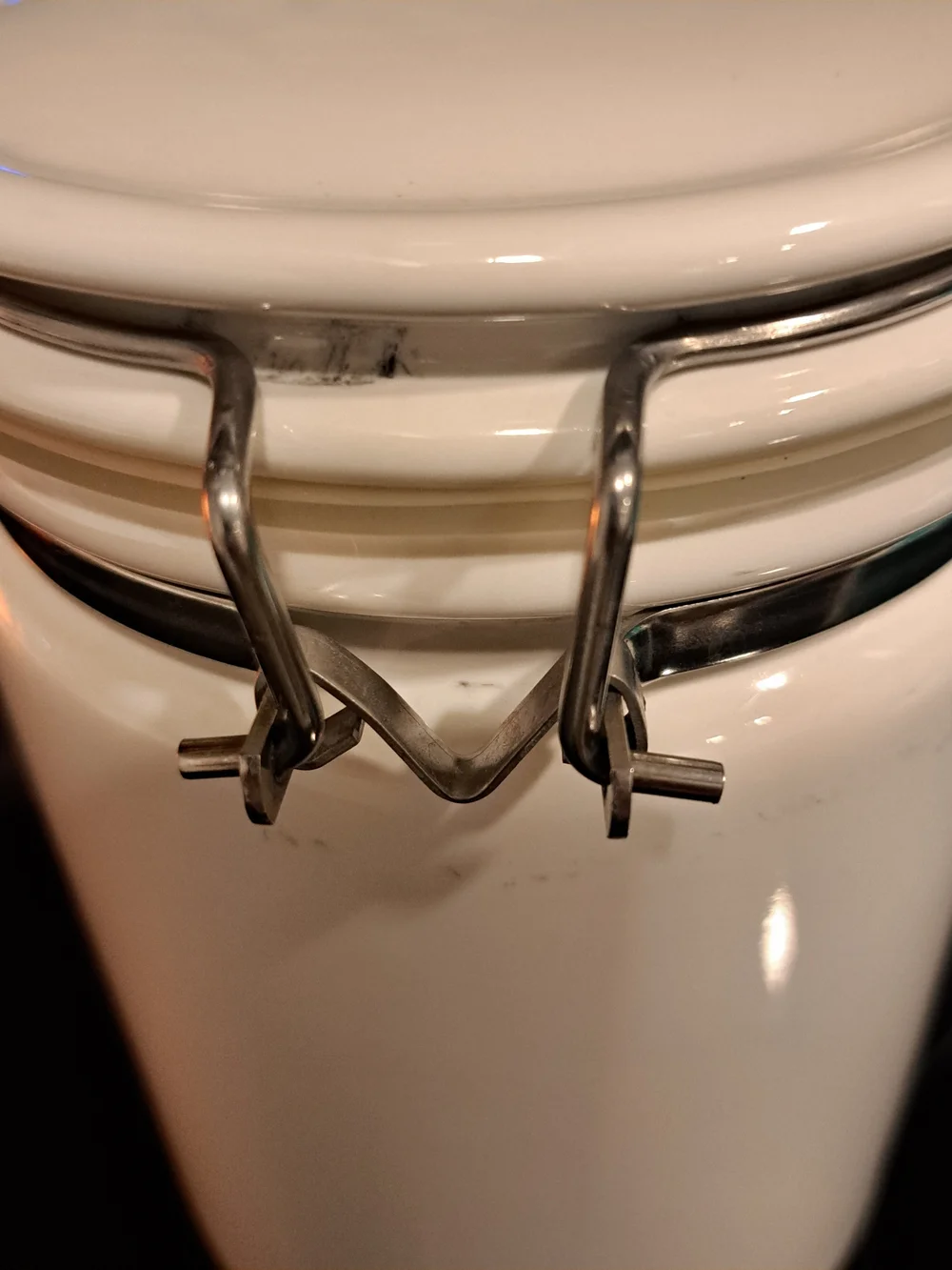 Starbucks Vintage Logo White 1 Pound Locking Canister 8” X 5